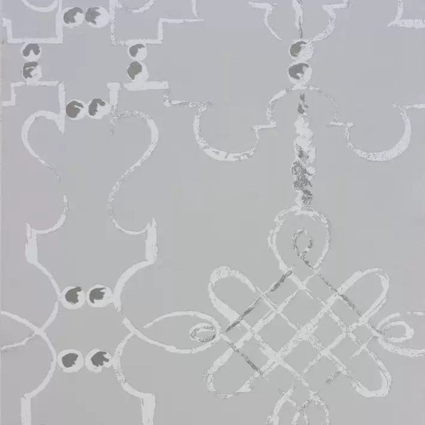 Portavo Damask 02 - Grey Wallcovering | Nina Campbell