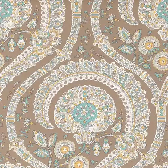 DWCY-900461 Les Indiennes Paisley Damask 03 Blue designer-wallcoverings-los-angeles