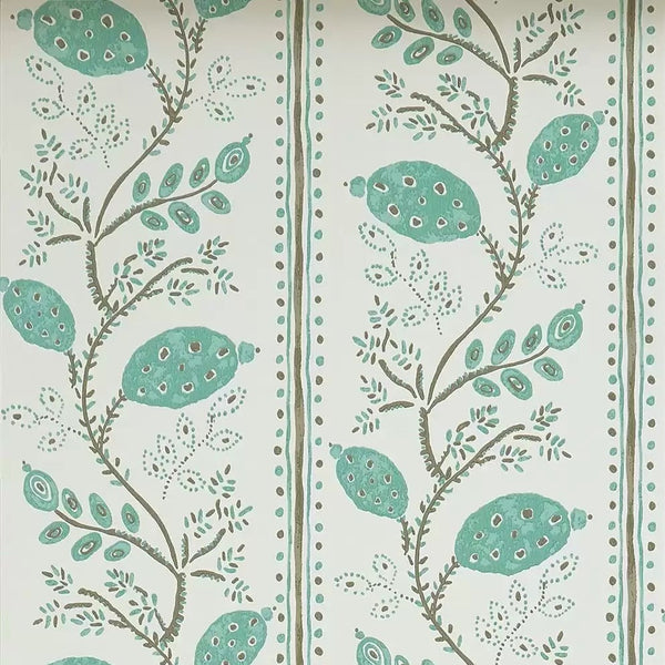 Pomegranate Trail 02 - Aqua Wallcovering | Nina Campbell