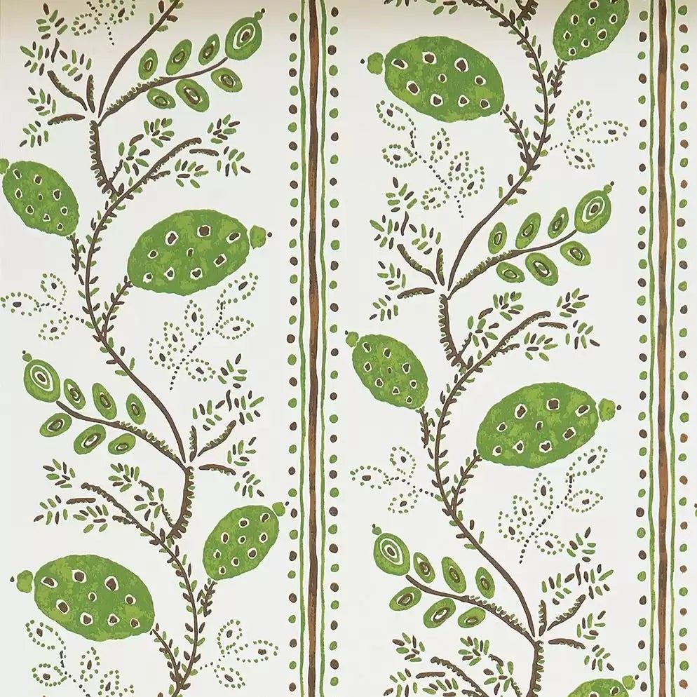 DWCY-900461 Pomegranate Trail 03 Green designer-wallcoverings-los-angeles