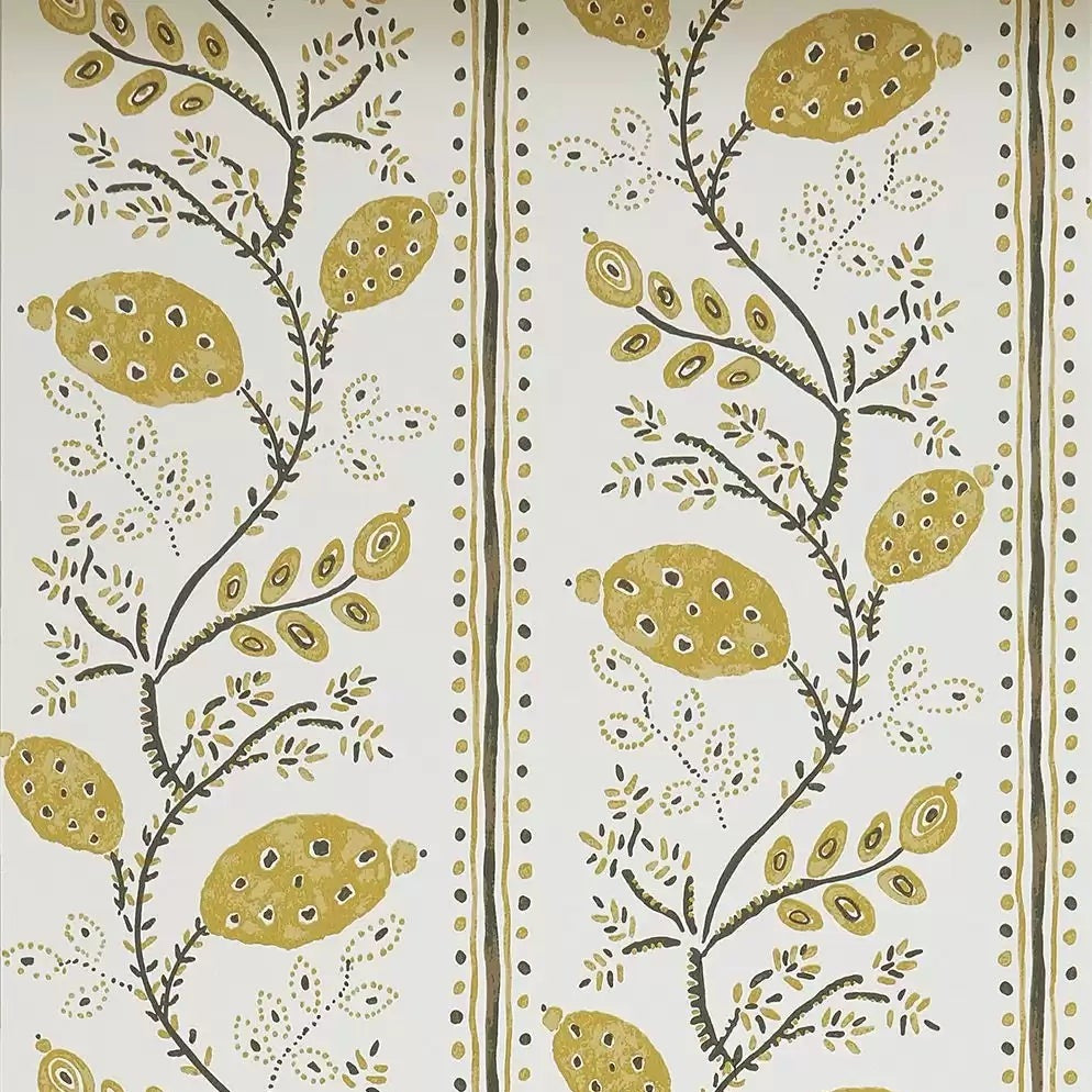 DWCY-900461 Pomegranate Trail 04 Chartreuse designer-wallcoverings-los-angeles