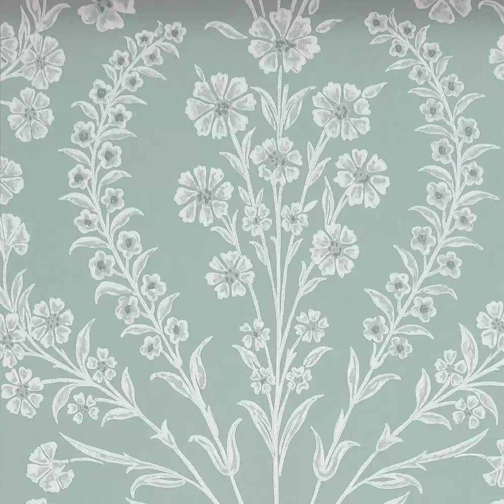 DWCY-900461 Chelwood Floral Damask 01 Blue designer-wallcoverings-los-angeles