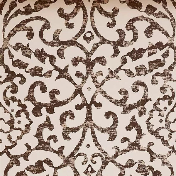 Brideshead Scroll Damask 04 - Ecru Wallcovering | Nina Campbell