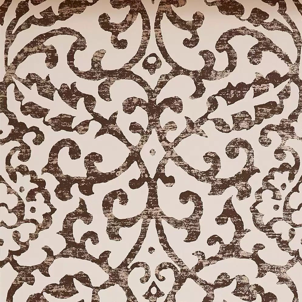 DWCY-900461 Brideshead Scroll Damask 04 Ecru designer-wallcoverings-los-angeles