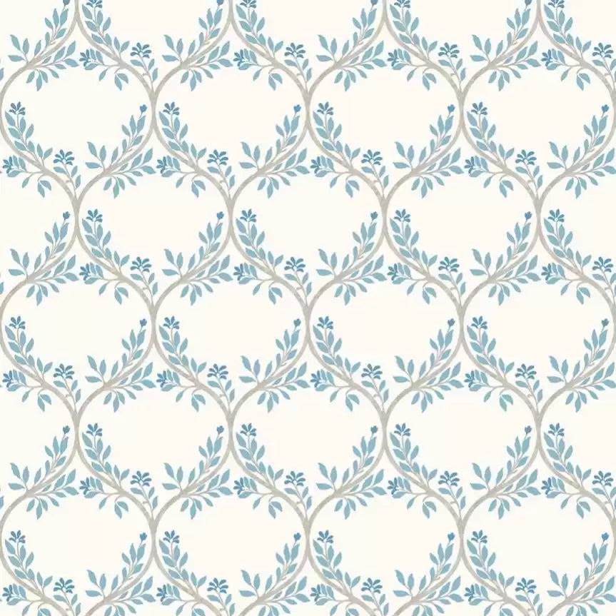 DWCY-900461 Arber Lattice Trellis 04 Blue designer-wallcoverings-los-angeles