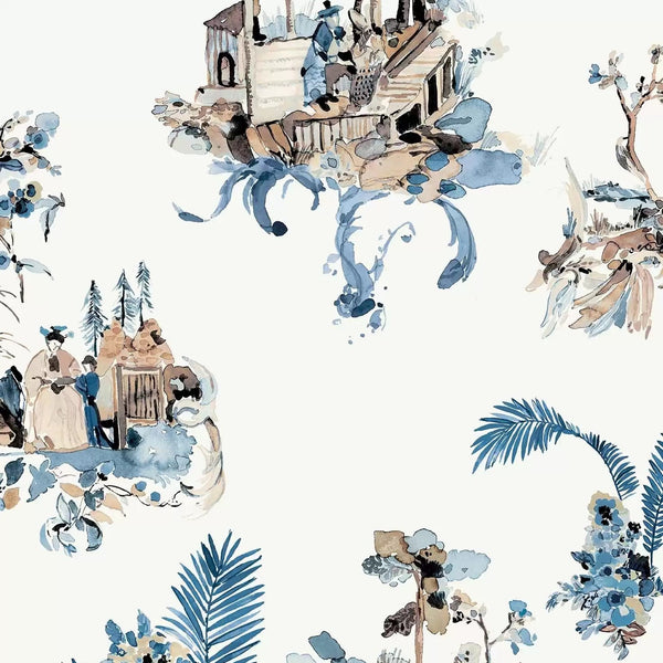 Toile Chinoise 03 - Blue Wallcovering | Nina Campbell