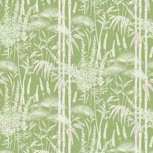 DWCY-900461 Poiteau Bamboo Ferns 03 Green designer-wallcoverings-los-angeles