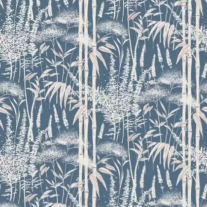 Poiteau Bamboo Ferns 04 - Blue Wallcovering | Nina Campbell