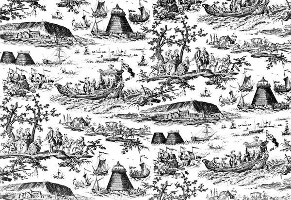 Fete Navale Toile, Noir Wallcoverings | Charles Burger