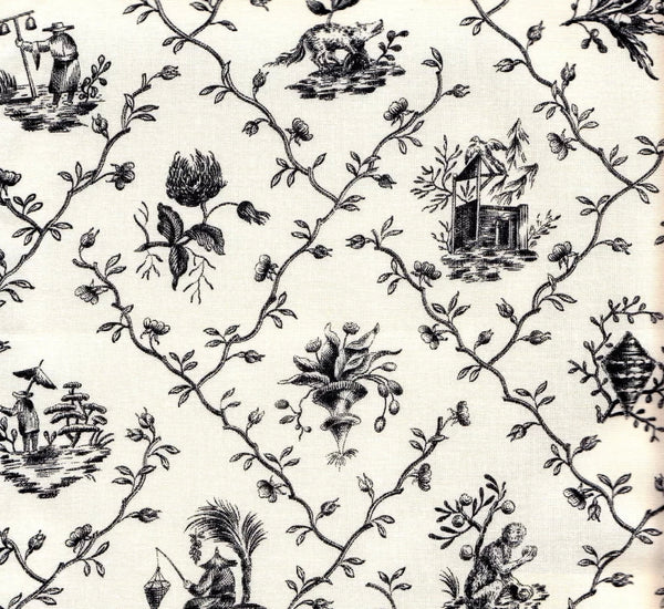 Pillement Toile, Noir Wallcoverings | Charles Burger