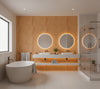 Novasuede™ Fabric & Wallcovering - Amber - bathroom room setting