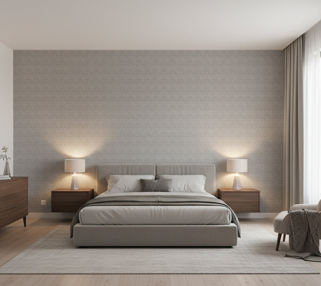 Novasuede™ Fabric & Wallcovering - Blank Slate - bedroom room setting