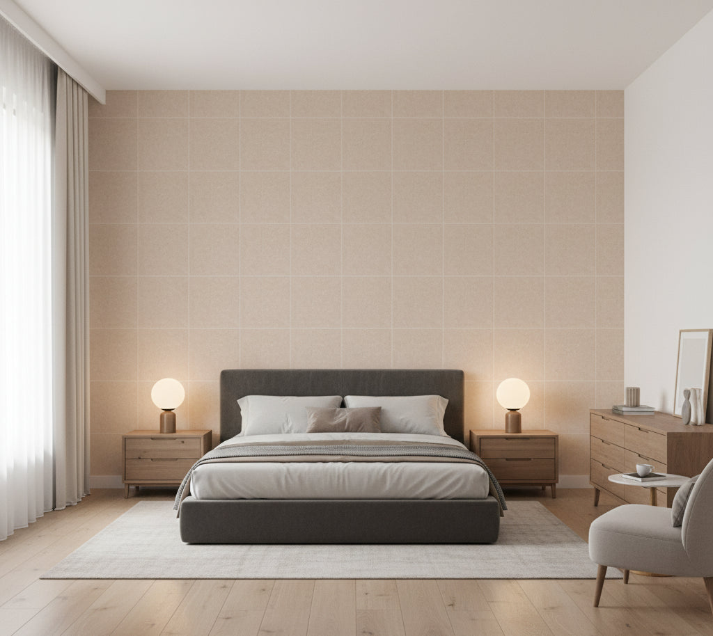 Novasuede™ Fabric & Wallcovering - Blush Rose - bedroom room setting