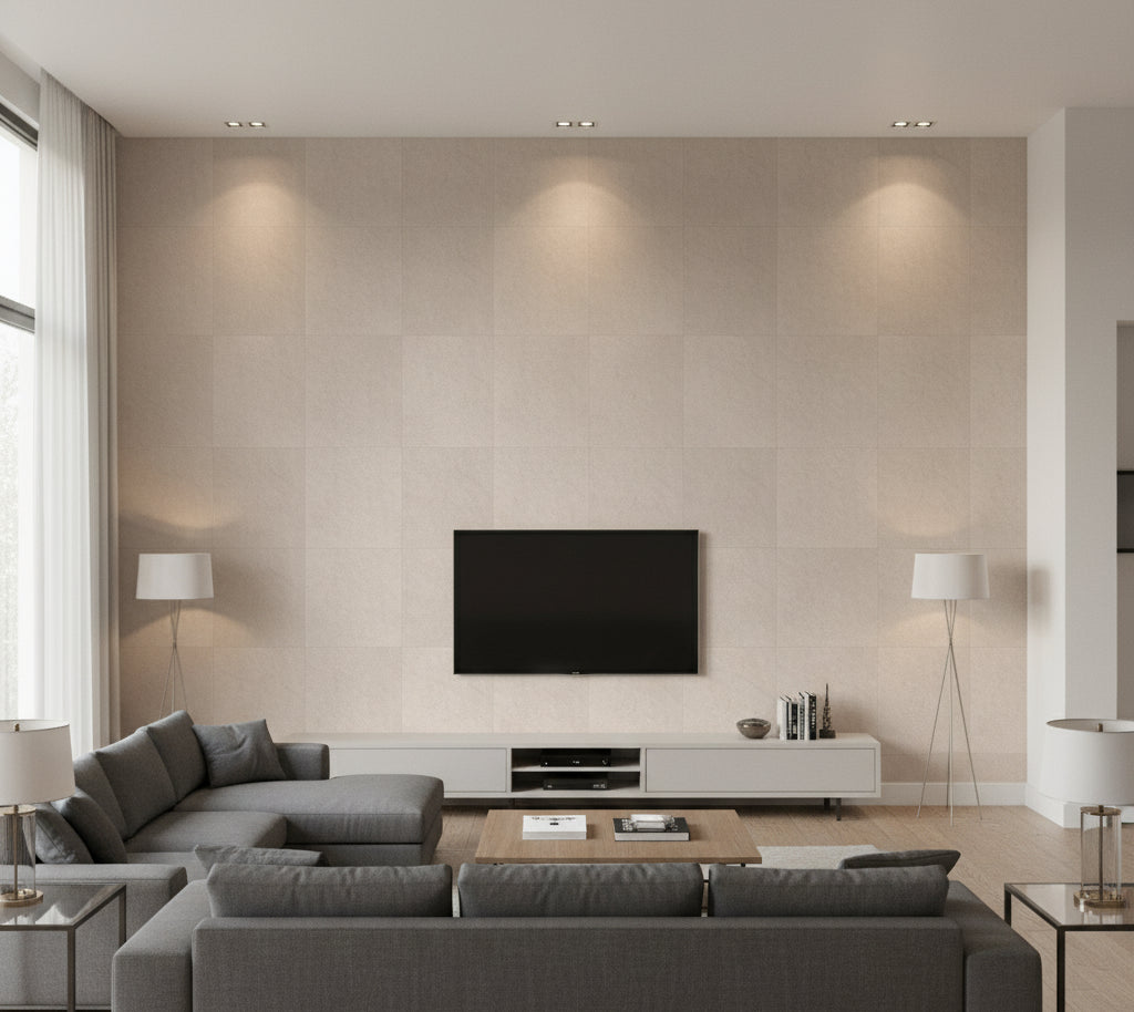 Novasuede™ Fabric & Wallcovering - Blush Rose - living room room setting