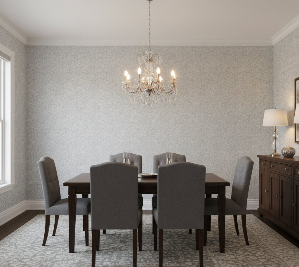 Novasuede™ Fabric & Wallcovering - Cement - dining room room setting