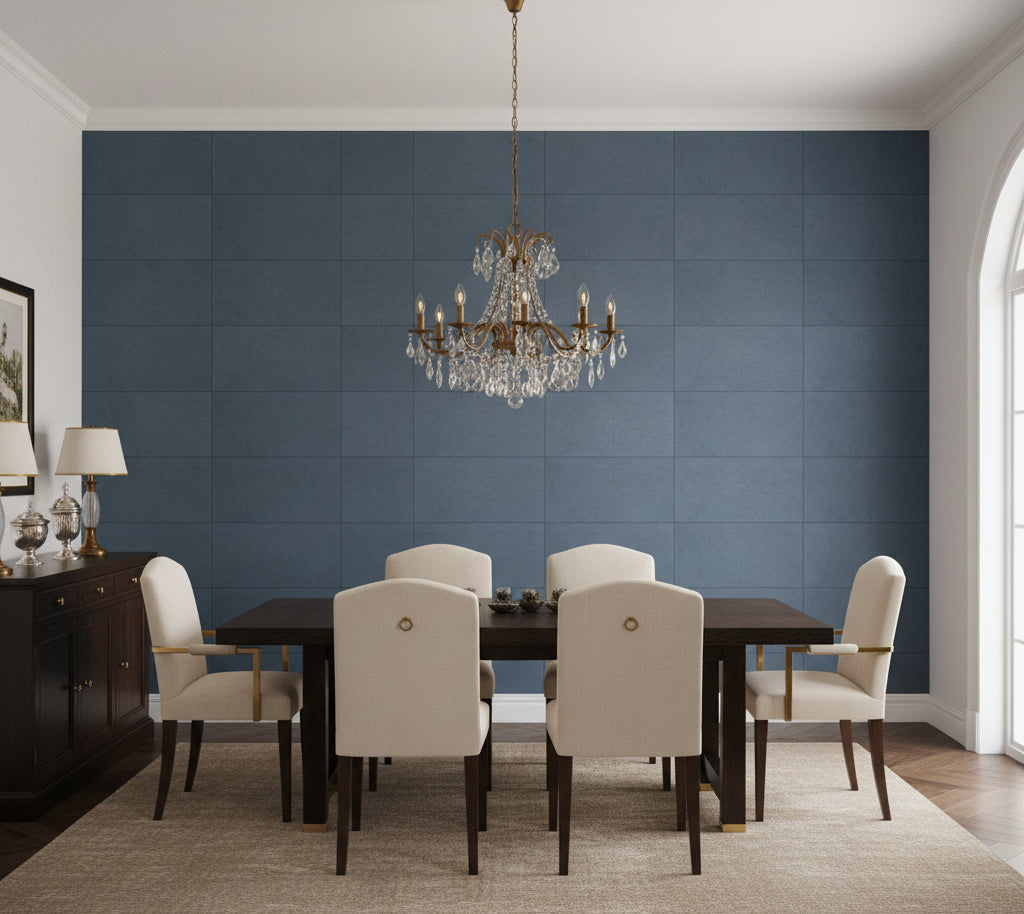 Novasuede™ Fabric & Wallcovering - Dusty Teal - dining room room setting