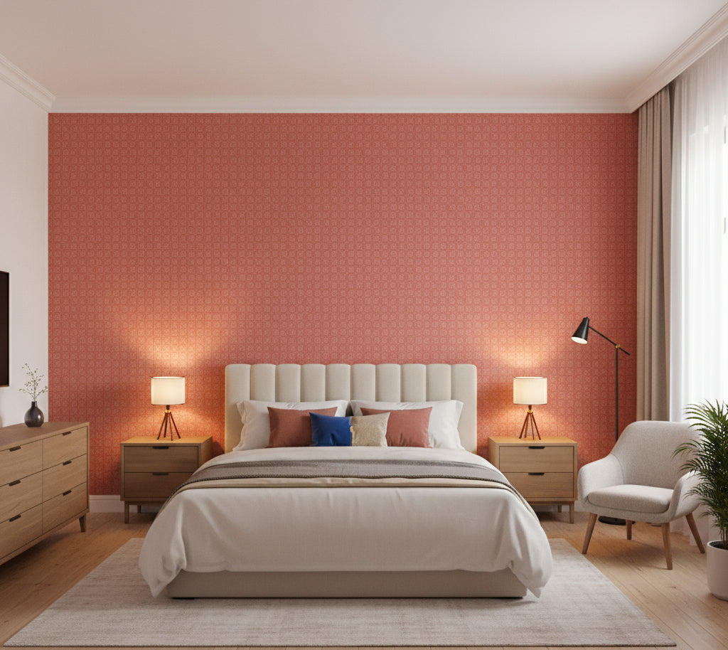 Novasuede™ Fabric & Wallcovering - Fire - bedroom room setting