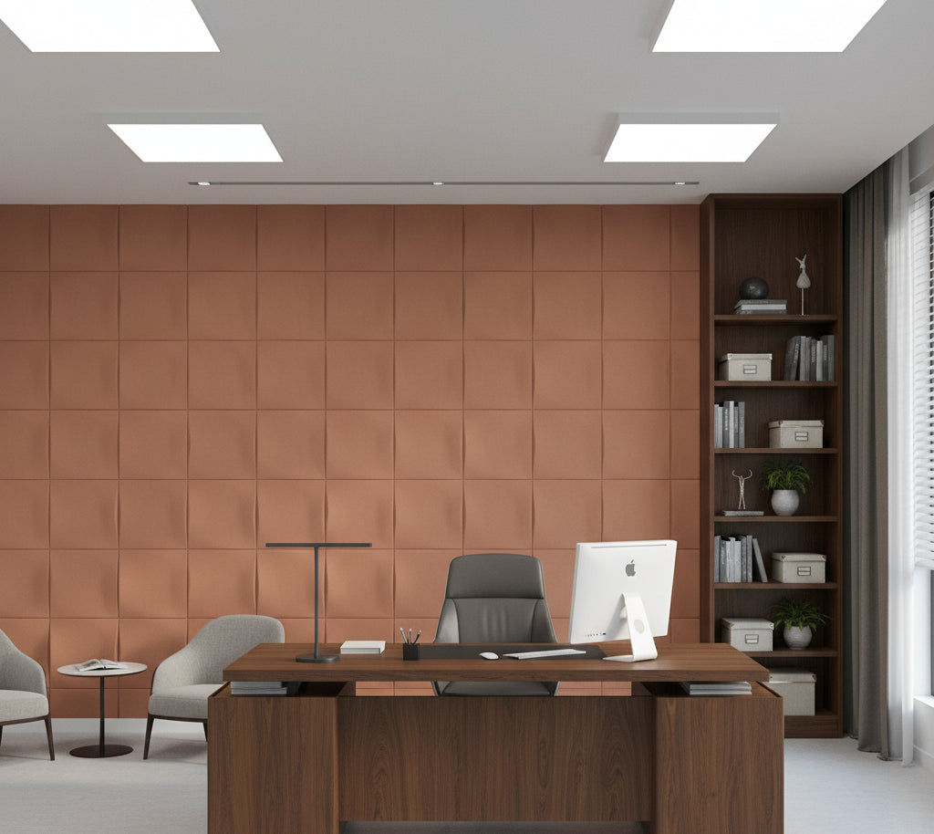 Novasuede™ Fabric & Wallcovering - Henna - office room setting