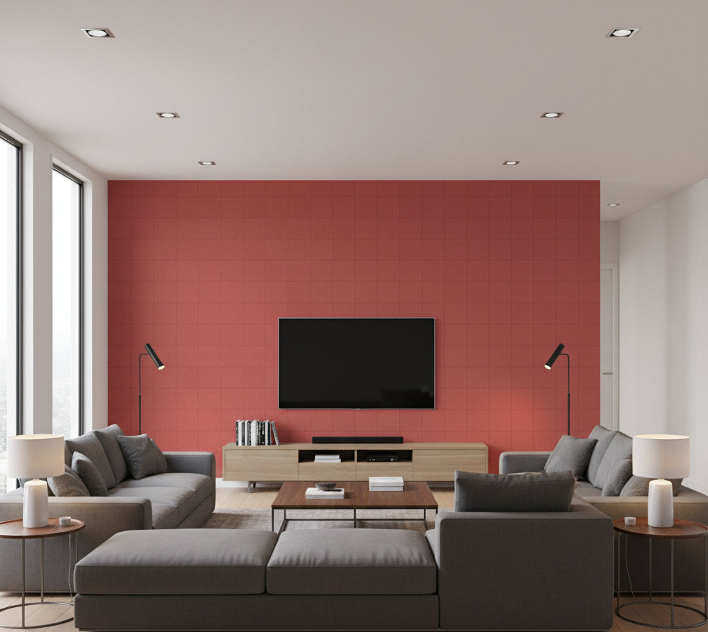 Novasuede™ Fabric & Wallcovering - Lipstick - living room room setting