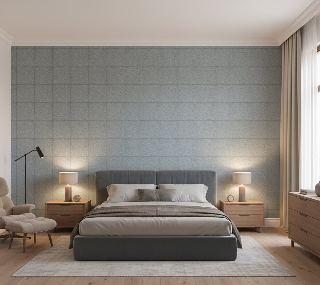 Novasuede™ Fabric & Wallcovering - Opal - bedroom room setting