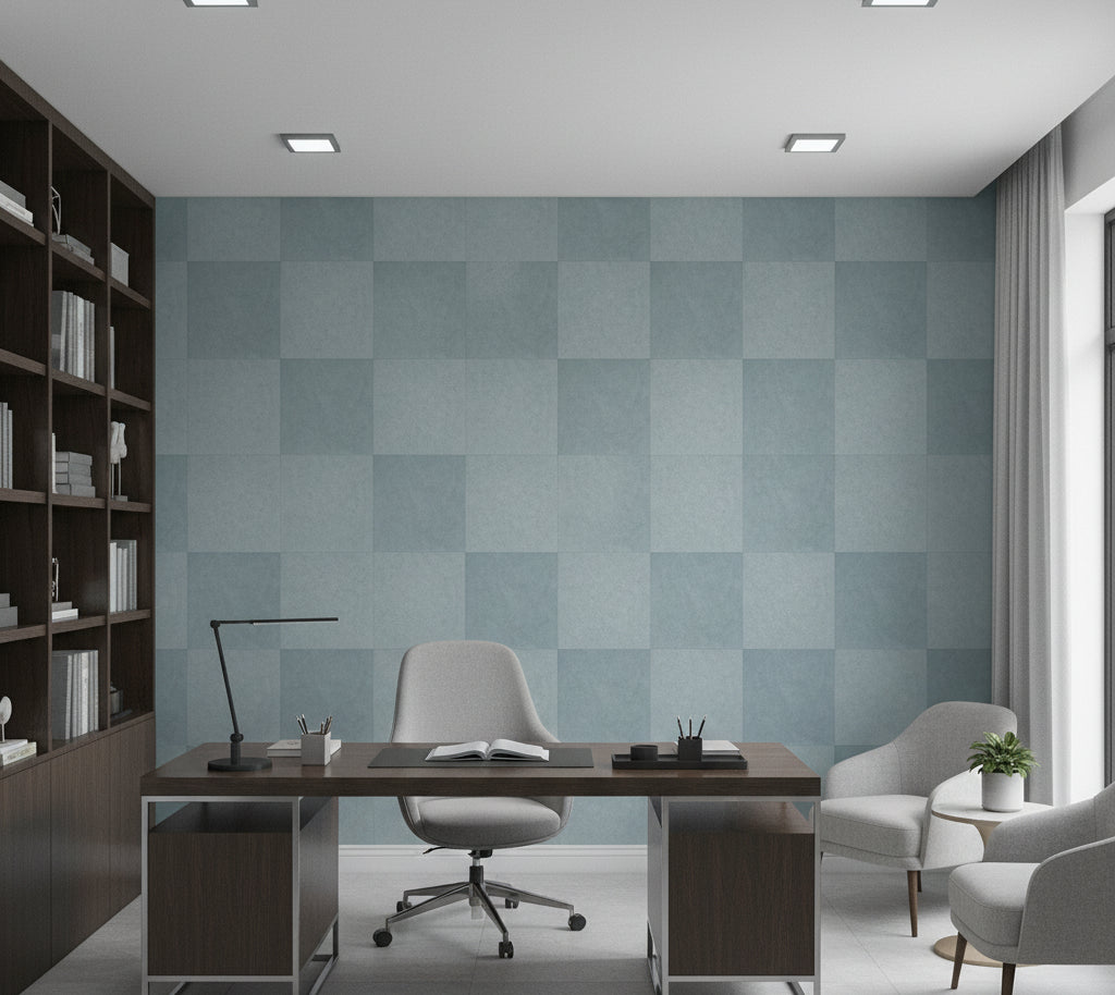 Novasuede™ Fabric & Wallcovering - Opal - office room setting