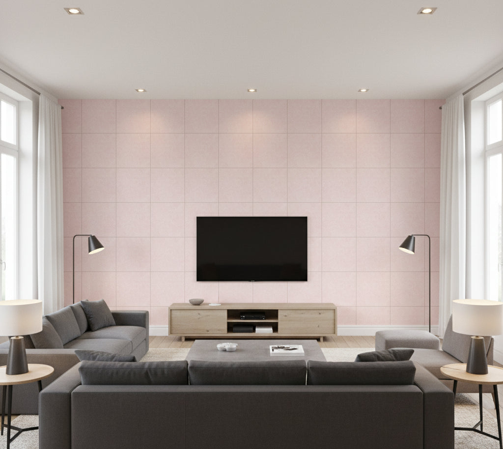 Novasuede™ Fabric & Wallcovering - Pastel Pink - living room room setting