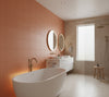 Novasuede™ Fabric & Wallcovering - Persimmon - bathroom room setting