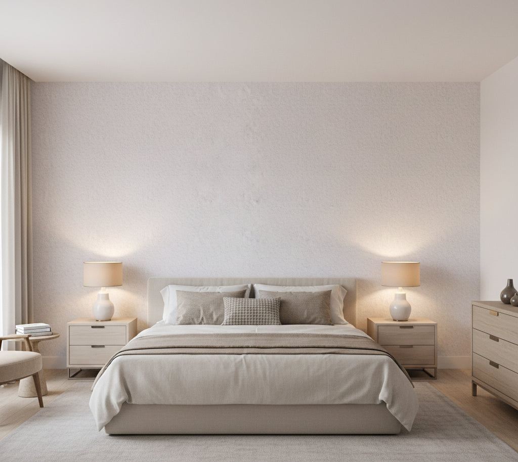 Novasuede™ Fabric & Wallcovering - Pink Lace - bedroom room setting