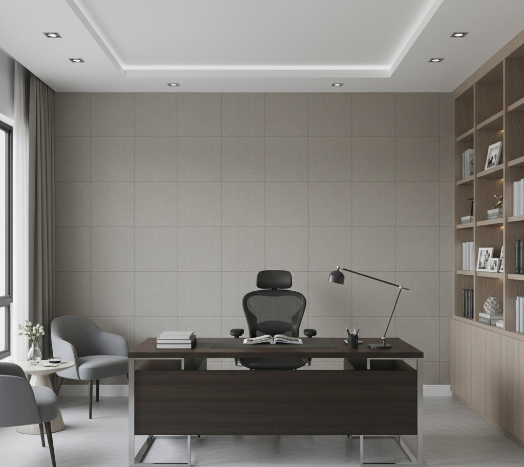Novasuede™ Fabric & Wallcovering - Shale - office room setting
