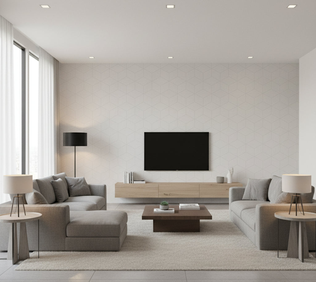 Novasuede™ Fabric & Wallcovering - Snow - living room room setting