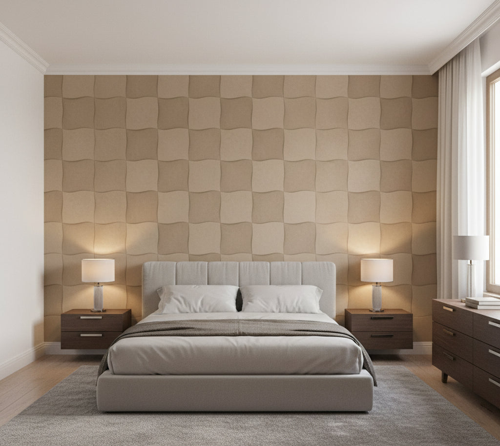 Novasuede™ Fabric & Wallcovering - Terracotta - bedroom room setting