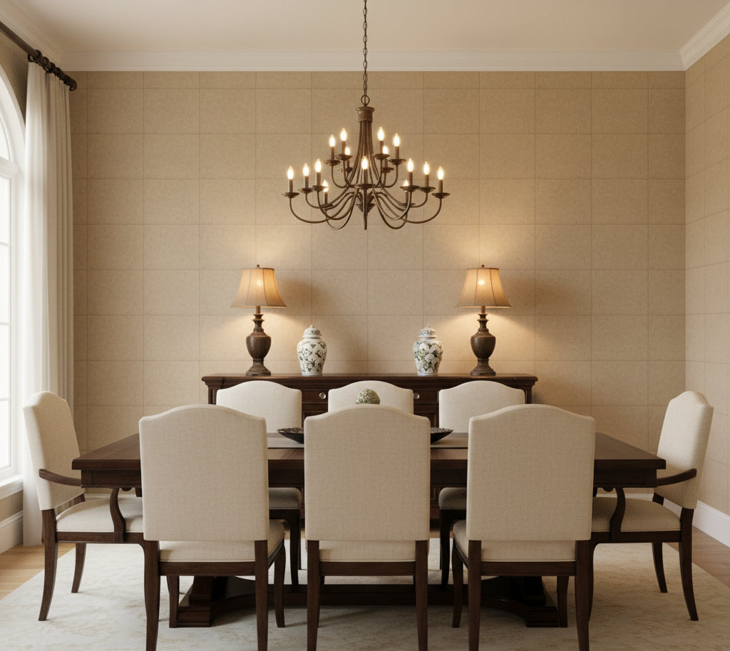 Novasuede™ Fabric & Wallcovering - Terracotta - dining room room setting