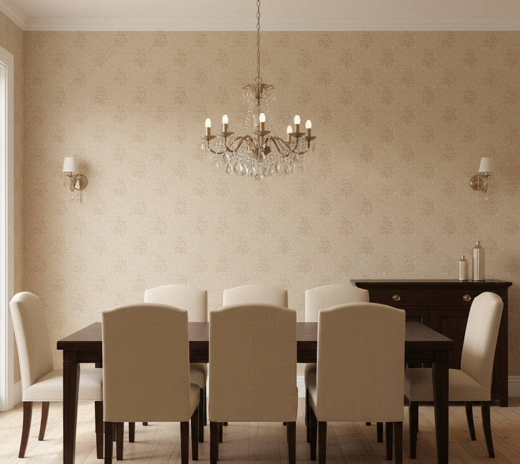 Novasuede™ Fabric & Wallcovering - Wheat - dining room room setting