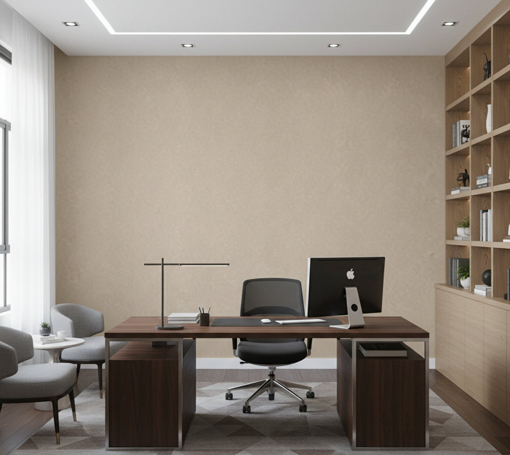 Novasuede™ Fabric & Wallcovering - Wheat - office room setting