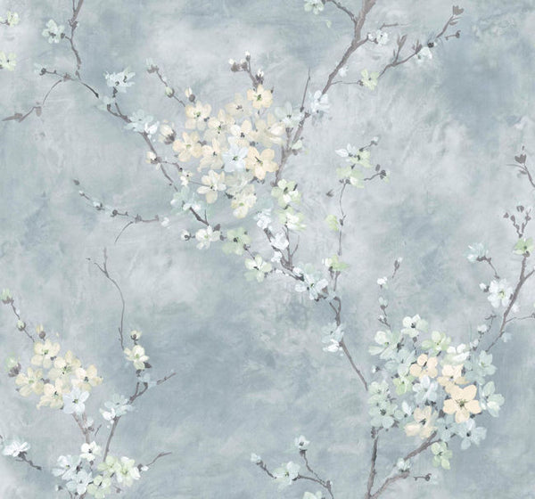 Ogden - Steel Blue and Sage Wallcovering | Hollywood Wallcoverings