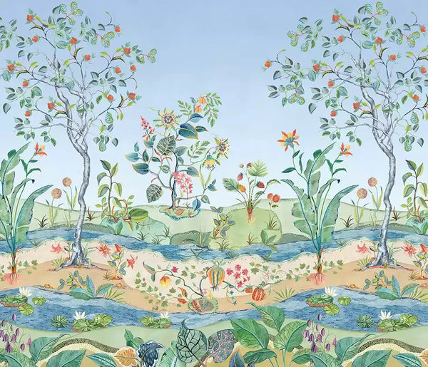 Mythica Botanical Mural Panel  Wallpaper | Osborne & Little Europe