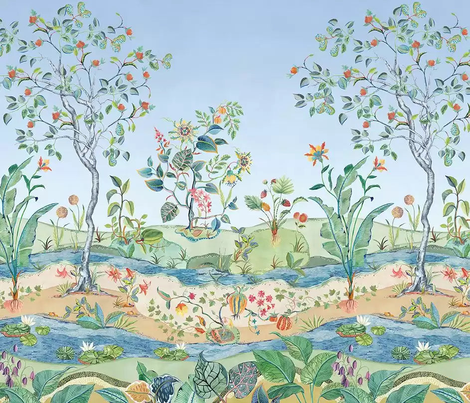 Mythica Botanical Mural Panel  Wallpaper | Osborne & Little Europe