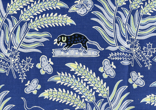 Malay Batik Old Navy Screen Printed - White Fabric | China Seas