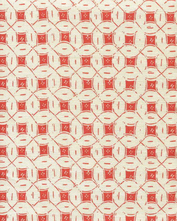Peacock Background Batik Orange Screen Printed Fabric | China Seas