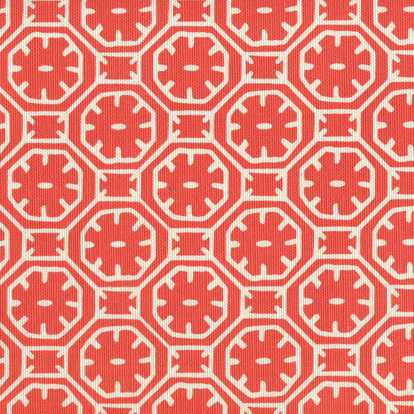 Ceylon Batik Reverse Orange Screen Printed - Off-White Fabric | China Seas