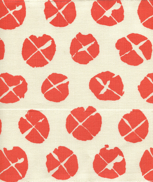 Obi_ii Orange_on_tint Screen Printed - Off-White Fabric | China Seas