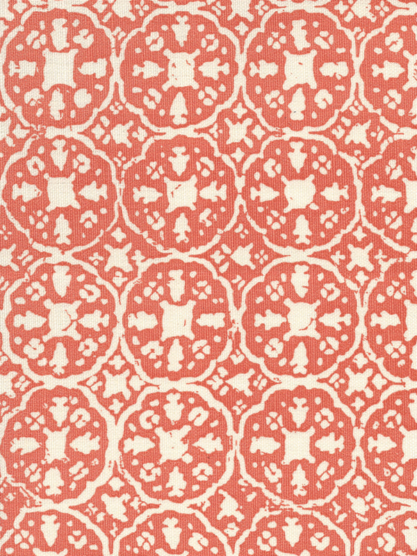 Nitik Ii Orange on Tint Screen Printed - Off-White Fabric | China Seas