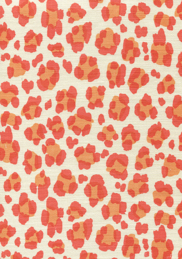 Conga Line Oranges on Tint Screen Printed - White Fabric | China Seas