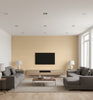 Orvieto Honey Micro Basketweave Grasscloth Wallcovering | Fentucci - living room room setting