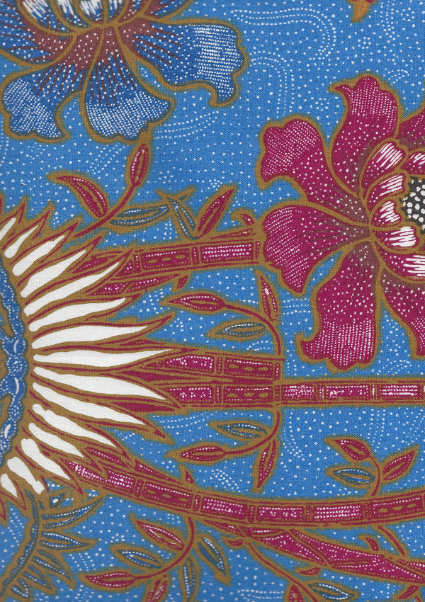 Lim Bamboo II Pacific Blue Multi Screen Printed Fabric | China Seas