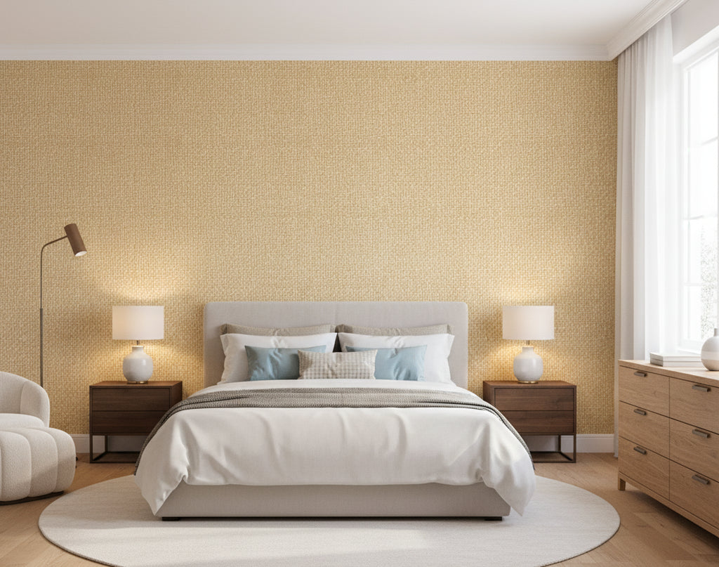 Pacific PaperWeave Grass | Phillipe Romano - bedroom room setting