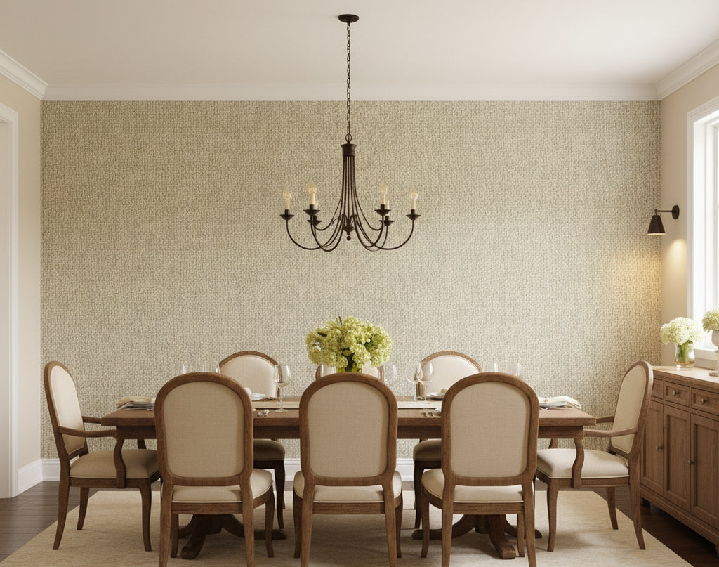 Pacific PaperWeave Grass Grey Straw - dining room room setting