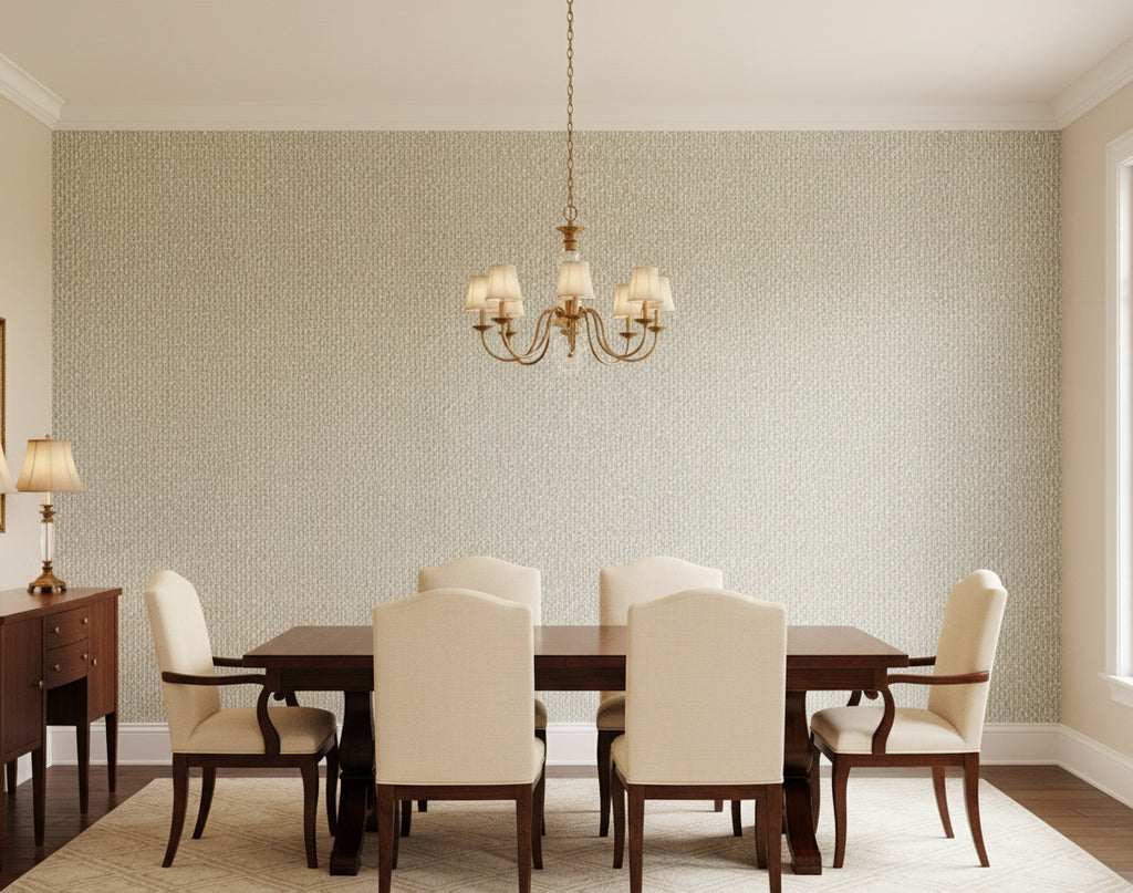 Pacific PaperWeave Grass Taupe - dining room room setting