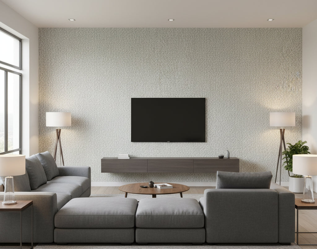Pacific PaperWeave Grass Taupe - living room room setting