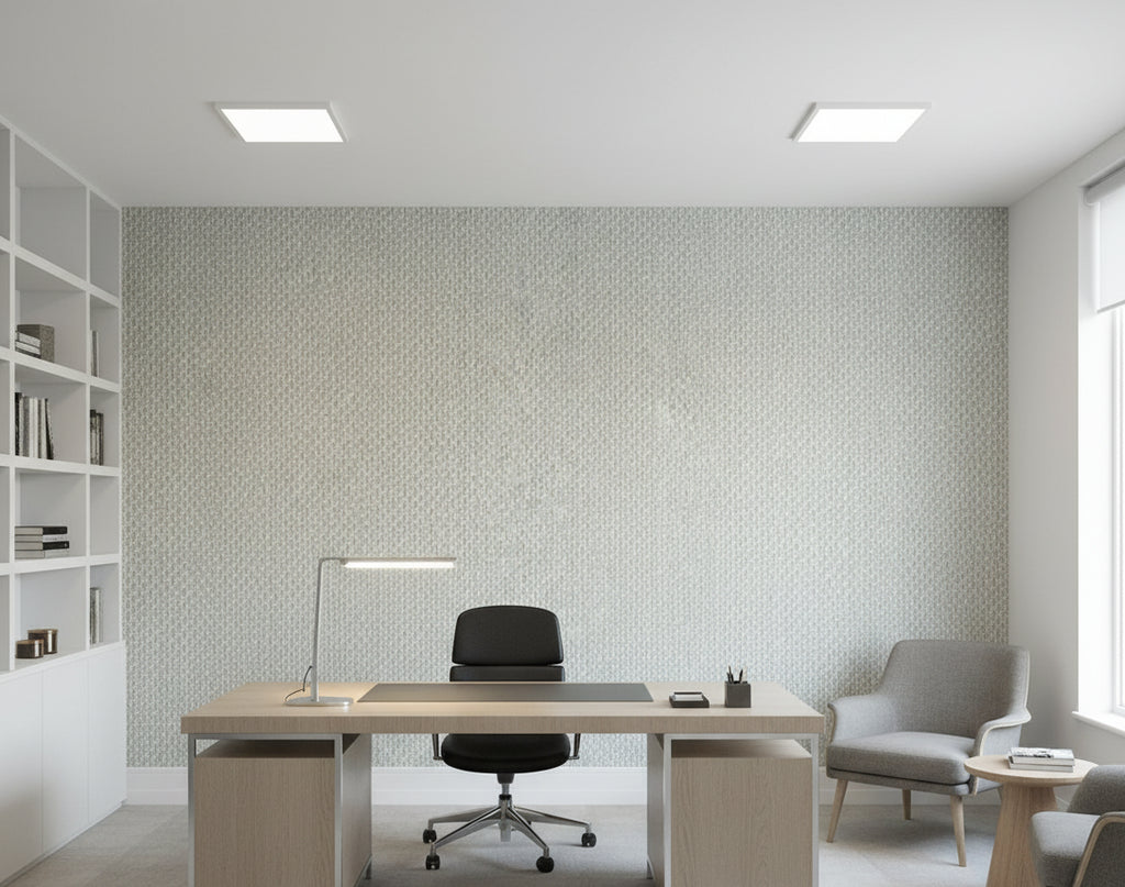Pacific PaperWeave Grass Taupe - office room setting
